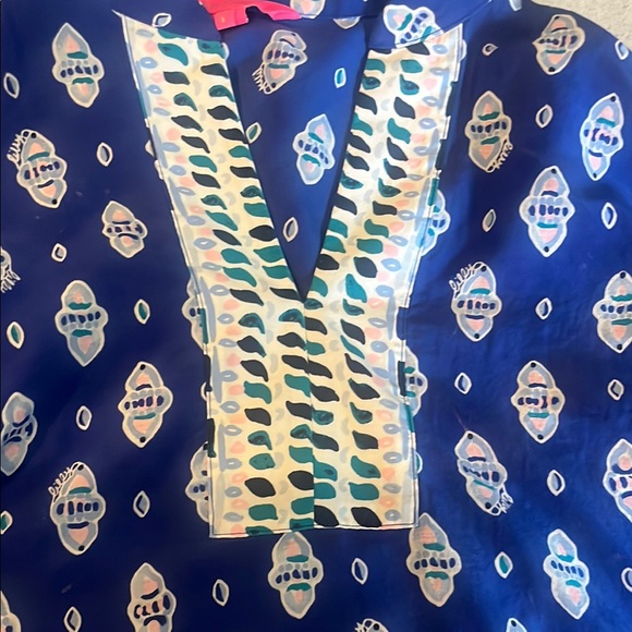 Lilly Pulitzer Blue and White Boho Blouse - Picture 2 of 5